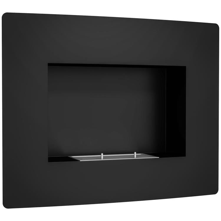 Wall-Mounted Bioethanol Fireplace with 0.9L Tank, 3.3-Hour Burn Time, for 15–20 m2 Interiors – Black (66x16x52 cm)