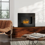 Wall-Mounted Bioethanol Fireplace with 0.9L Tank, 3.3-Hour Burn Time, for 15–20 m2 Interiors – Black (66x16x52 cm)