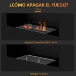 Wall-Mounted Bioethanol Fireplace with 0.9L Tank, 3.3-Hour Burn Time, for 15–20 m2 Interiors – Black (66x16x52 cm)