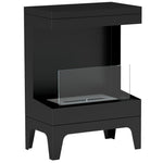 Freestanding Bioethanol Fireplace with 0.9L Tank, Stainless Steel Flame Extinguisher, 3.3-Hour Burn Time – Black