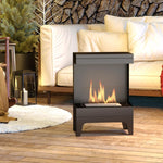 Freestanding Bioethanol Fireplace with 0.9L Tank, Stainless Steel Flame Extinguisher, 3.3-Hour Burn Time – Black