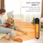 1200W/2000W Ceramic Tower Heater with Remote Control, 24H Timer Thermostat and Anti-Tip System for Rooms up to 20 m2, 21x21x63.5 cm, White and Black