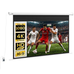 84 Inch 16:9 Motorized Projector Screen with Remote Control, White, 84 Inch 16：9 Format