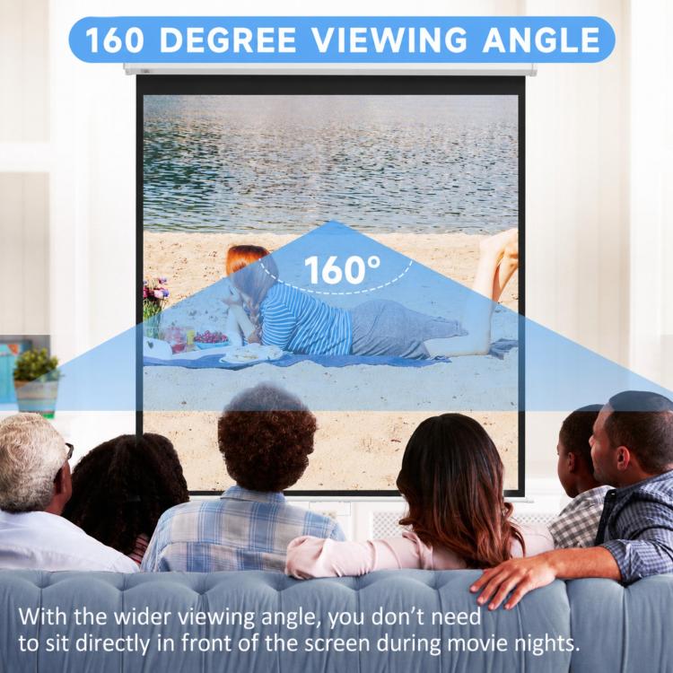84 Inch 16:9 Motorized Projector Screen with Remote Control, White, 84 Inch 16：9 Format