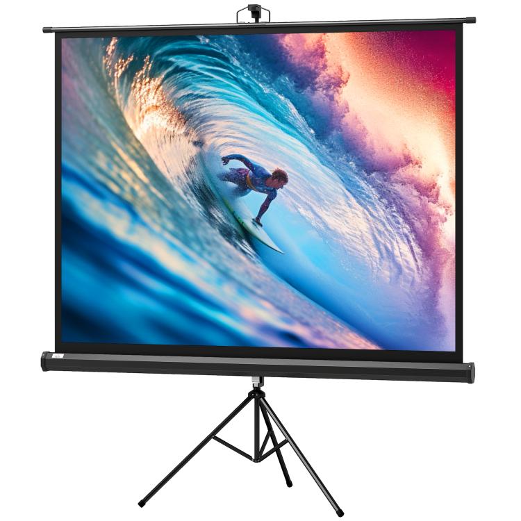 84-inch projection screen with adjustable height tripod stand, 4K HD 4:3 screen, indoor/outdoor use
