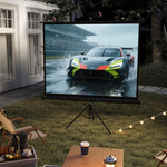 84-inch projection screen with adjustable height tripod stand, 4K HD 4:3 screen, indoor/outdoor use