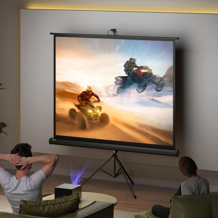 84-inch projection screen with adjustable height tripod stand, 4K HD 4:3 screen, indoor/outdoor use