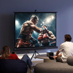 84-inch projection screen with adjustable height tripod stand, 4K HD 4:3 screen, indoor/outdoor use