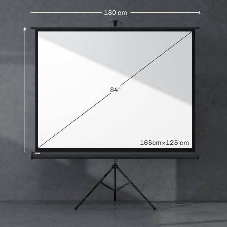 84-inch projection screen with adjustable height tripod stand, 4K HD 4:3 screen, indoor/outdoor use