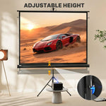84-inch projection screen with adjustable height tripod stand, 4K HD 4:3 screen, indoor/outdoor use