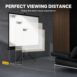 84-inch projection screen with adjustable height tripod stand, 4K HD 4:3 screen, indoor/outdoor use