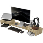 Supporto monitor da scrivania regolabile 60-116 cm con cassetti - immagine 2