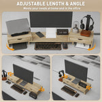 Supporto monitor da scrivania regolabile 60-116 cm con cassetti - immagine 6