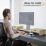 Supporto monitor da scrivania regolabile 60-116 cm con cassetti - immagine 8