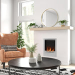 Stainless steel ethanol fireplace, 0.9-liter capacity, burns for up to 3.3 hours, silver