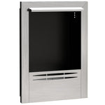 Stainless steel ethanol fireplace, 0.9-liter capacity, burns for up to 3.3 hours, silver