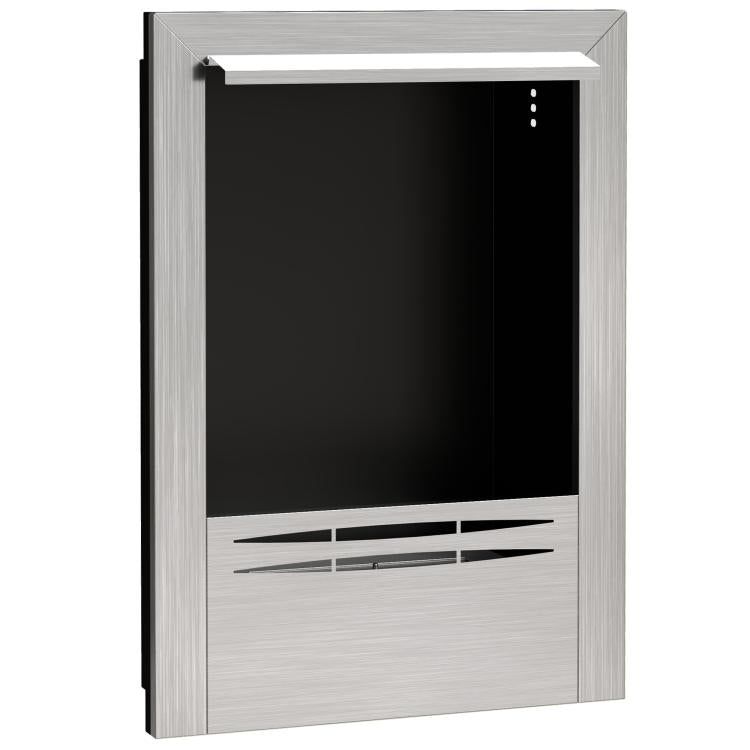 Stainless steel ethanol fireplace, 0.9-liter capacity, burns for up to 3.3 hours, silver