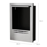 Stainless steel ethanol fireplace, 0.9-liter capacity, burns for up to 3.3 hours, silver