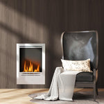 Stainless steel ethanol fireplace, 0.9-liter capacity, burns for up to 3.3 hours, silver