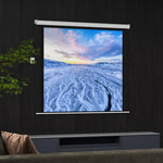 85-inch motorized projection screen, 4K HD electric, wall or ceiling mount, control panel and remote control