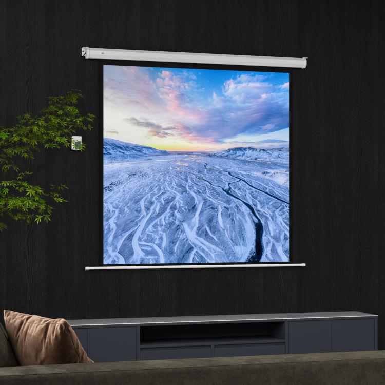 85-inch motorized projection screen, 4K HD electric, wall or ceiling mount, control panel and remote control