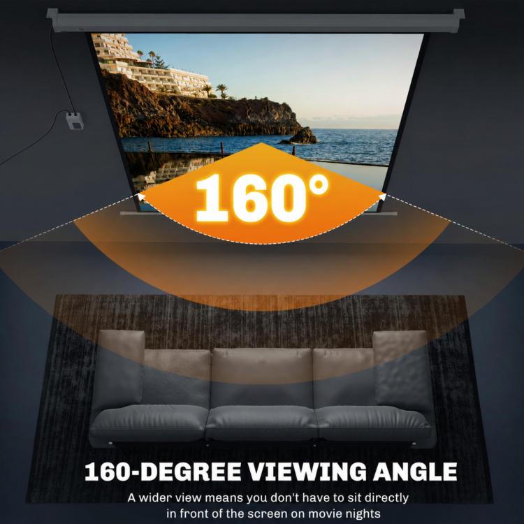 85-inch motorized projection screen, 4K HD electric, wall or ceiling mount, control panel and remote control