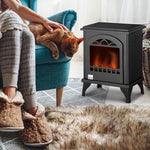 Freestanding bioethanol fireplace with 1.2 L tank, approx. 3-hour burn time, 25 m2 coverage, 41 x 25 x 54 cm