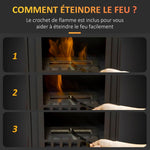 Freestanding bioethanol fireplace with 1.2 L tank, approx. 3-hour burn time, 25 m2 coverage, 41 x 25 x 54 cm