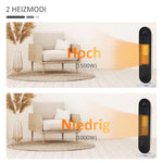 Fan Heater with 24-Hour Timer, 2000W, 2 Modes, Oscillation, Metal (White + Black)