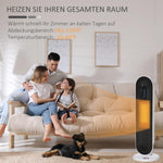 Fan Heater with 24-Hour Timer, 2000W, 2 Modes, Oscillation, Metal (White + Black)