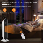 Fan Heater with 24-Hour Timer, 2000W, 2 Modes, Oscillation, Metal (White + Black)