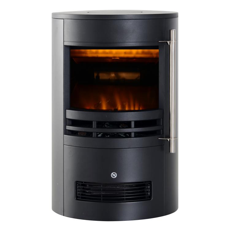 Electric fireplace with heater, electric fireplace with LED flame effect, 900/2000W decorative fireplace, electric fireplace stove, black