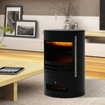 Electric fireplace with heater, electric fireplace with LED flame effect, 900/2000W decorative fireplace, electric fireplace stove, black