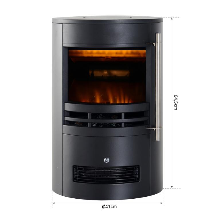 Electric fireplace with heater, electric fireplace with LED flame effect, 900/2000W decorative fireplace, electric fireplace stove, black