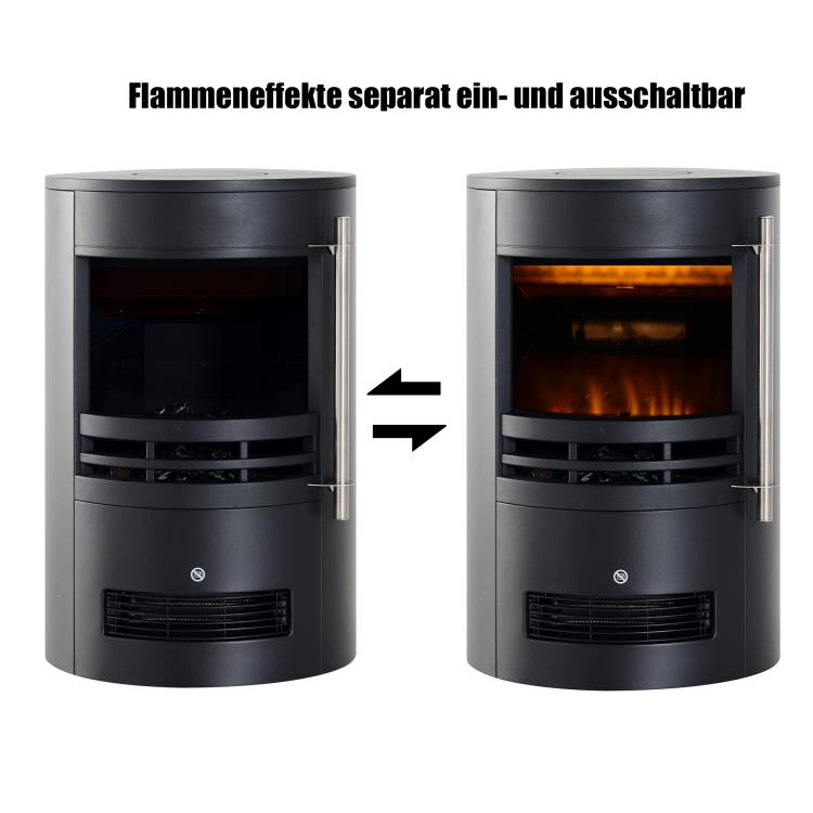 Electric fireplace with heater, electric fireplace with LED flame effect, 900/2000W decorative fireplace, electric fireplace stove, black
