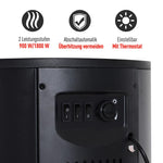 Electric fireplace with heater, electric fireplace with LED flame effect, 900/2000W decorative fireplace, electric fireplace stove, black