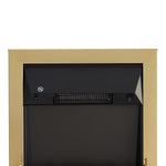 Electric fireplace with heater, electric fireplace with LED flame effect, 1000/2000W decorative fireplace, electric fireplace stove, gold