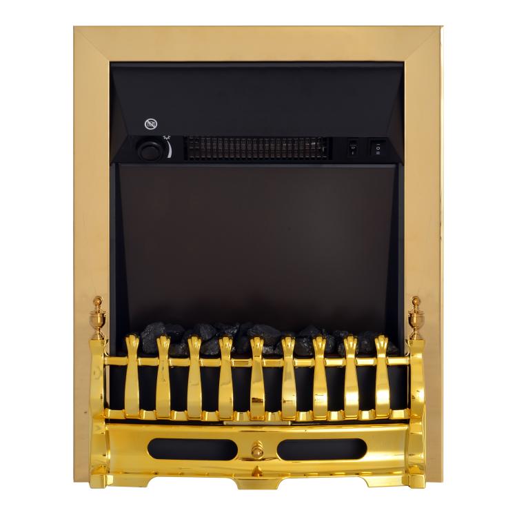 Electric fireplace with heater, electric fireplace with LED flame effect, 1000/2000W decorative fireplace, electric fireplace stove, gold