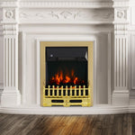 Electric fireplace with heater, electric fireplace with LED flame effect, 1000/2000W decorative fireplace, electric fireplace stove, gold