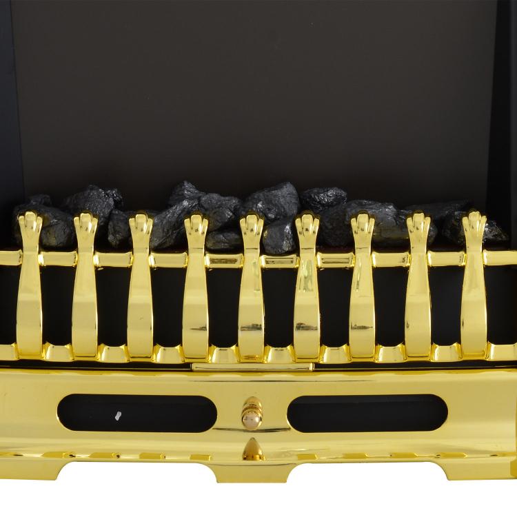 Electric fireplace with heater, electric fireplace with LED flame effect, 1000/2000W decorative fireplace, electric fireplace stove, gold