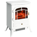 Electric fireplace with heater, electric fireplace with LED flame effect, 950/1850W decorative fireplace, electric fireplace with overheat protection, white.