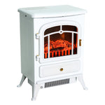 Electric fireplace with heater, electric fireplace with LED flame effect, 950/1850W decorative fireplace, electric fireplace with overheat protection, white.