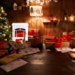 Electric fireplace with heater, electric fireplace with LED flame effect, 950/1850W decorative fireplace, electric fireplace with overheat protection, white.