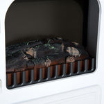 Electric fireplace with heater, electric fireplace with LED flame effect, 950/1850W decorative fireplace, electric fireplace with overheat protection, white.
