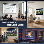 Projector screen, 100-inch, 4:3, 203 x 152 cm, white