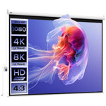 Projector screen, 100-inch, 4:3, 203 x 152 cm, white