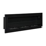 Ethanol Fireplace – Bio-Ethanol Burner – 3 Burner Boxes (1L, 3-Hour Burn Time) – 2000W – Smokeless – Wall-Mounted – Steel & Tempered Glass – Black – 120 x 15 x 40 cm