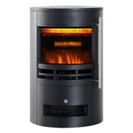 900W/2000W Freestanding Electric Fireplace with Flame Effect, Adjustable Temperature, and Overheat Protection, 41x41x64.5cm, Black