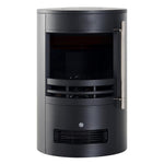 900W/2000W Freestanding Electric Fireplace with Flame Effect, Adjustable Temperature, and Overheat Protection, 41x41x64.5cm, Black
