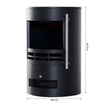 900W/2000W Freestanding Electric Fireplace with Flame Effect, Adjustable Temperature, and Overheat Protection, 41x41x64.5cm, Black
